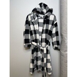 New Vera Bradley Perfectly Plaid Women's Plush Fleece Robe Bathrobe Hooded S/M